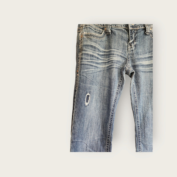 Imperial Star Straight Slim Fit Distressed embellished Girls Jeans Size 7 - Picture 4 of 10